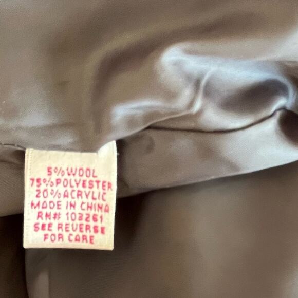 Pura Vida Peacoat Womens Size 4 Gold Gray Double Breasted Wool Blend Floral - Picture 8 of 9